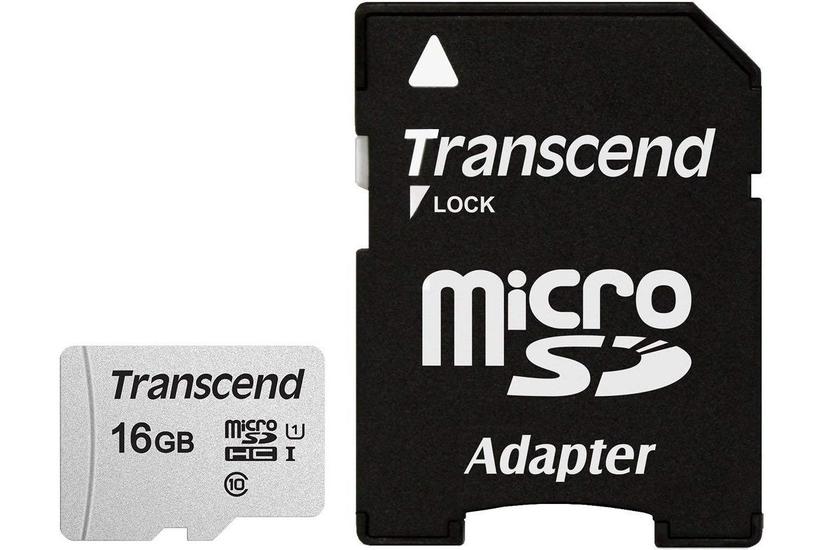 Transcend 300s - Flashhukommelseskort - 16 Gb - Microsdhc Uhs-i