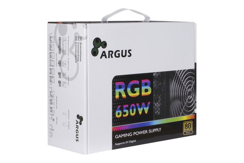 Argus Rgb-650w Cm Ii Strømforsyning - 650w 80 Plus Gold - Atx12v 2.3 - Sort