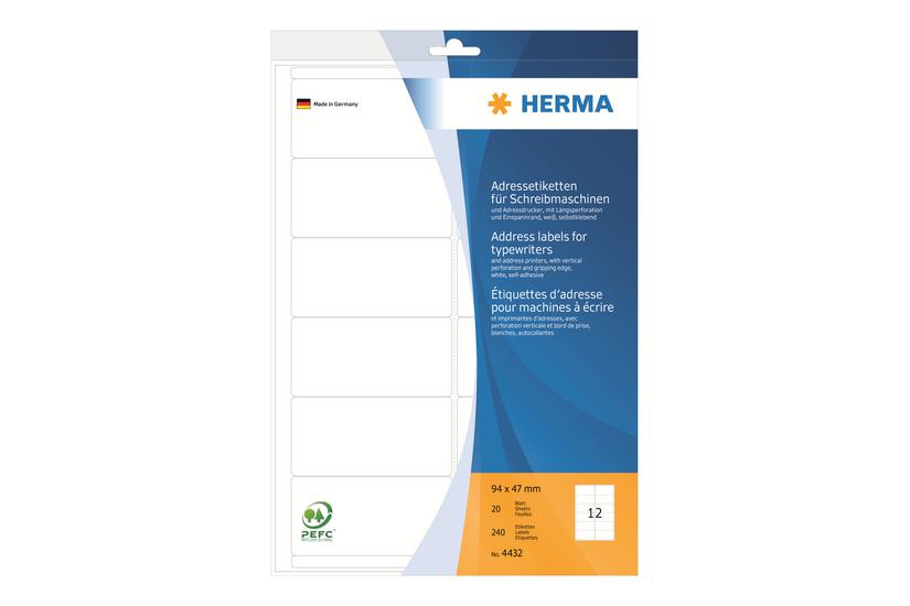 Herma - Adresseetiketter - 240 Etikette(r) - 94 X 47 Mm