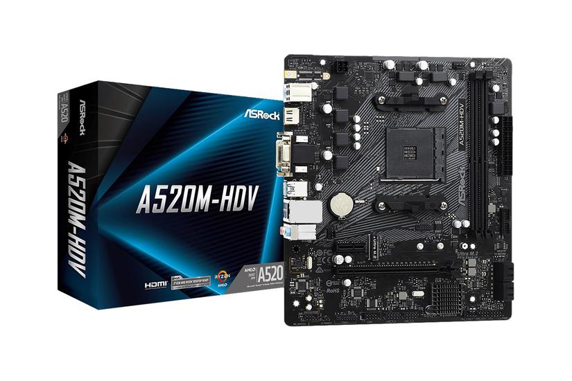 Asrock A520m-hdv - Bundkort - Micro Atx - Socket Am4 - Amd A520