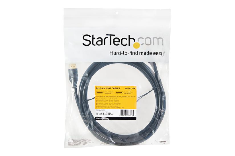 Startech.com 13ft/4m Vesa Certified Displayport 1.4 Cable, 8k 60hz Hbr3 Hdr, Super Uhd Displayport To Displayport Monitor Cord, Ultra Hd 4k 120hz Dp 1.4 Video Cable M/m Dp Connectors - Dp 1.4 Latching Cable - Displayport Kabel - Displayport Til Displaypor