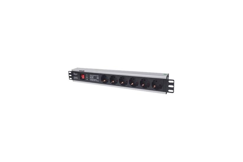 Intellinet 19" 1.5u Rackmount 6-way Power Strip - German Type", With On/off Switch And Surge Protection, 3m Power Cord - Stikdåse