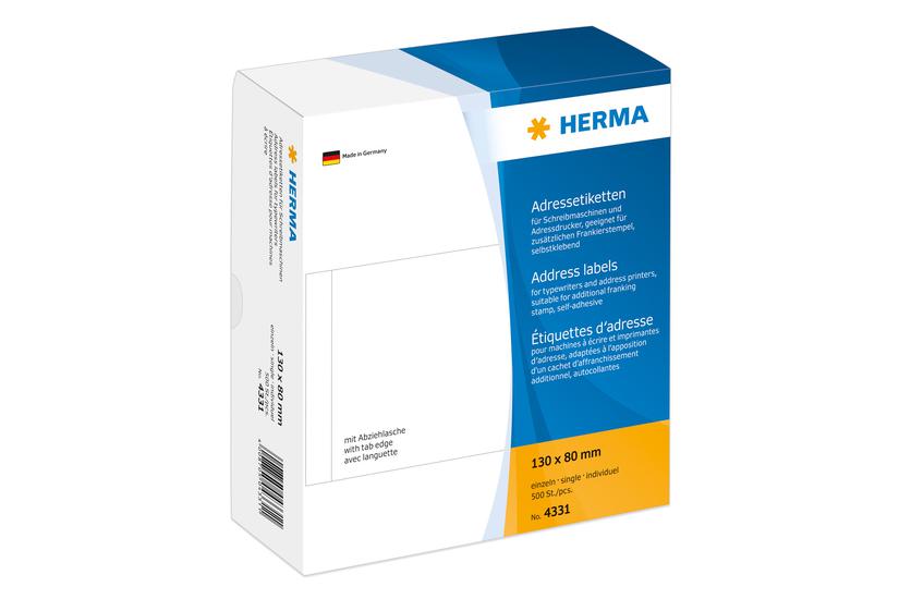 Herma - Adresseetiketter - 500 Etikette(r) - 80 X 130 Mm
