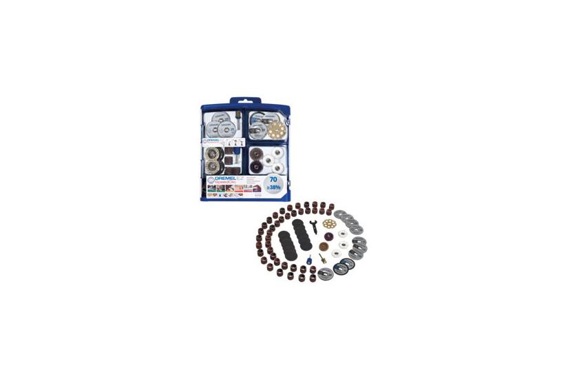 Dremel Ez Speedclic Sc725 - Multiværktøjs Tilbehørssæt - For Plastik, Metalrør, Rustfrit Stål, Krydsfiner, Blødtræ, Hardwood, Blødt Metal - 70 Stykker