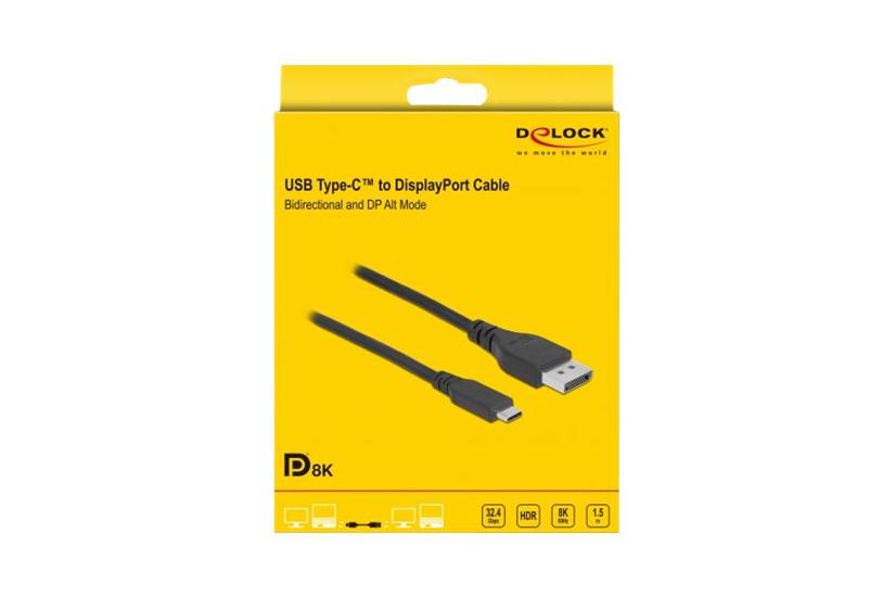 Delock - Displayport Kabel - 24 Pin Usb-c Til Displayport - 1.5 M