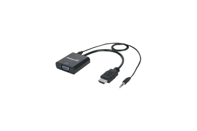 Manhattan 151559 Videokabel Adapter 0,3 M Hdmi + 3.5mm Vga (d-sub) Sort