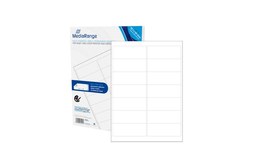 Mediarange - Etiketter Til Flere Formål - Mat - 700 Etikette(r) - 99.1 X 38.1 Mm