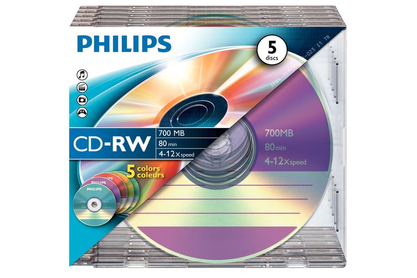 Philips - Cd-rw X 5 - 700 Mb - Lagringsmedie