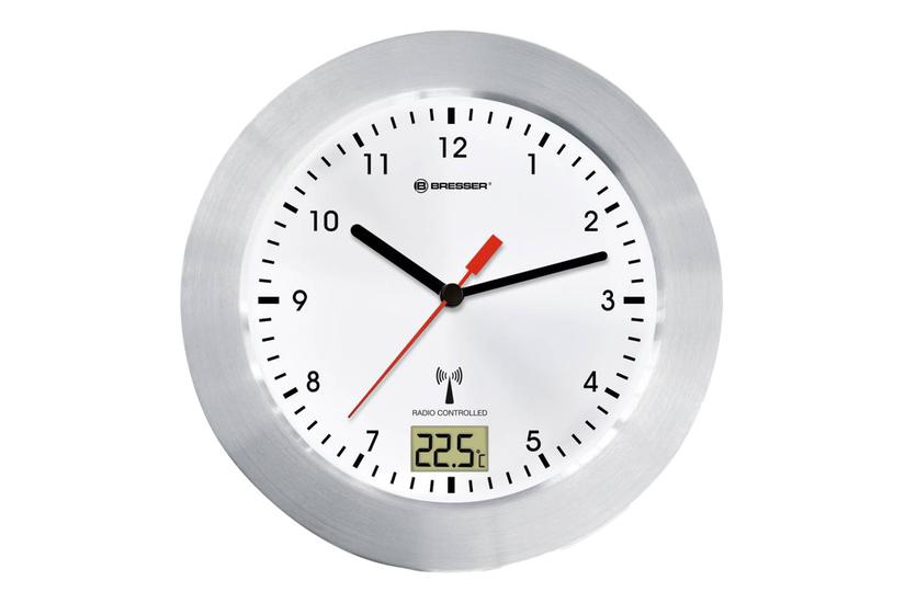 Bresser Mytime - Ur - Kvarts - Vægmonterbar - 17 Cm - Hvid - Ramme: Sølv