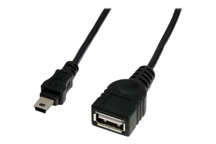 Startech.com 1 Ft Mini Usb 2.0 Cable - Usb A To Mini B F/m - Usb Cable - Usb (f) To Mini-usb Type B (m) - Usb 2.0 - 1 Ft - Black - Usbmusbfm1 - Usb-kabel - Usb Til Mini-usb Type B - 30 Cm