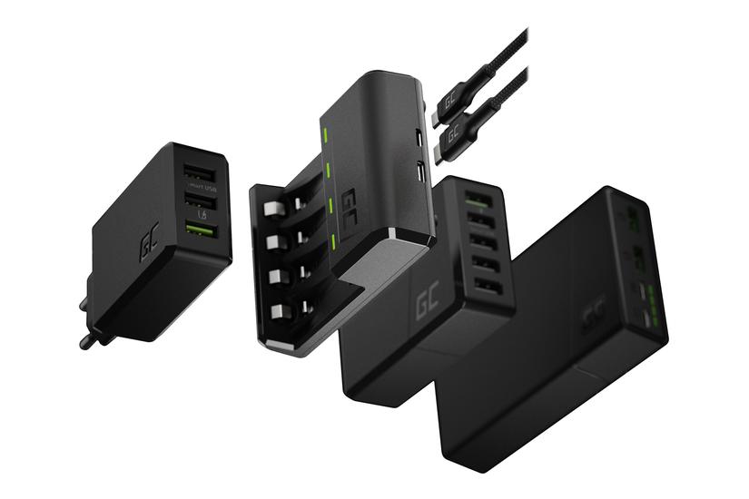 Green Cell Vitalcharger Batterioplader - 0.5 Watt - Med 2 X Aa Nimh 2000 Mah Genopladelige Batterier Og 2 X Aaa Nimh 800 Mah Genopladelige Batterier