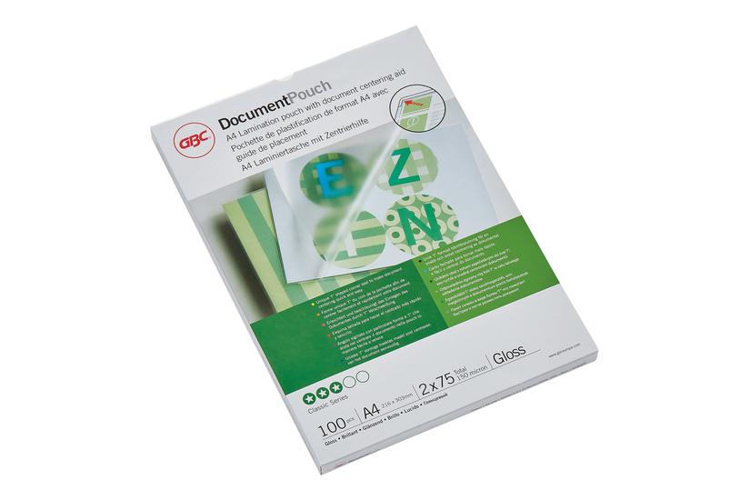 Gbc Lam Pouch A4 2x175 Mic Gloss - 100-pakke - Blank - A4 - Laminerings Poser