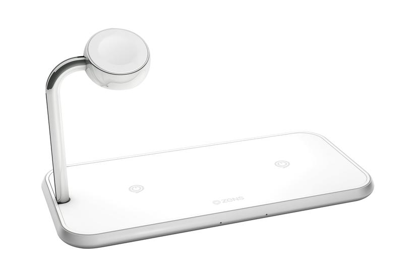 Zens Dual+watch Aluminium Wireless Charger Trådløs Opladningsmåtte - + Ac-strømadapter - 20 Watt