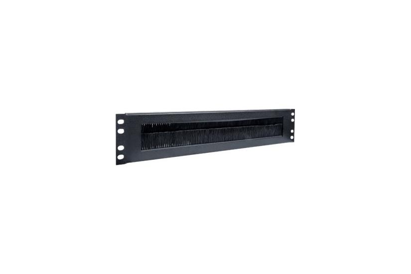 Intellinet 19" Cable Entry Panel, 2u, With Brush Insert, Black - Rack Kabel Indgangspanel Med Børste - 2u