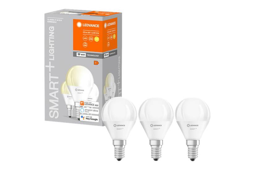 Ledvance Smart+ - Led-lyspære - Form: P46 - E14 - 4.9 W - Varmt Hvidt Lys - 2700 K - Hvid (pakke Med 3)