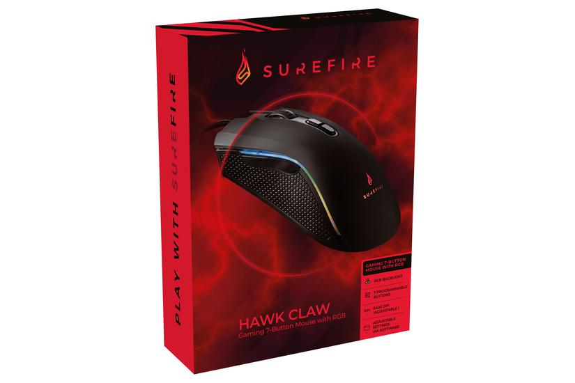 Surefire Hawk Claw Mus Spil Højre Hånd Usb Type-a Optisk 6400 Dpi