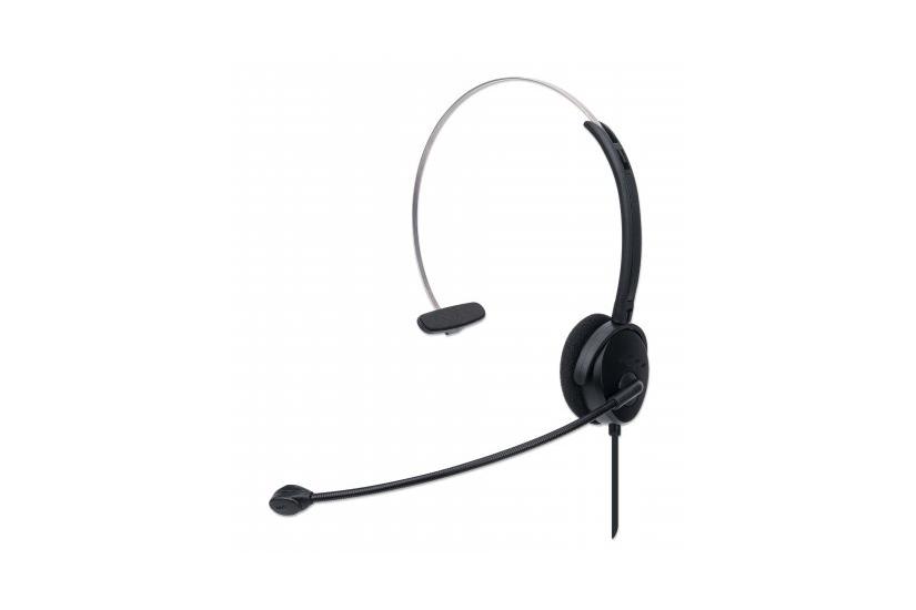 Manhattan 179867 Hovedtelefoner/headset Ledningsført Kontor/callcenter Usb Type-a Sort