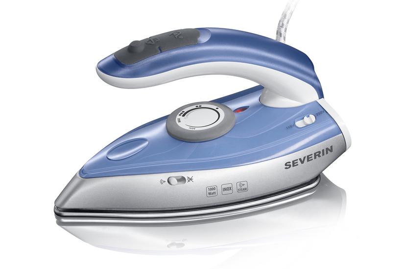 Severin Ba 3234 Strygejern Tør & Dampstrygejern Rustfri Strygesål 1000 W Blå, Sølv