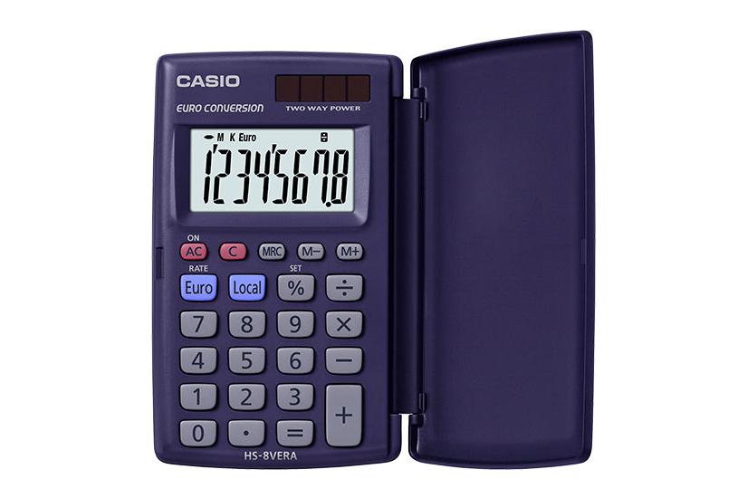 Casio Hs-8vera Regnemaskine Lomme Finansiel Blå