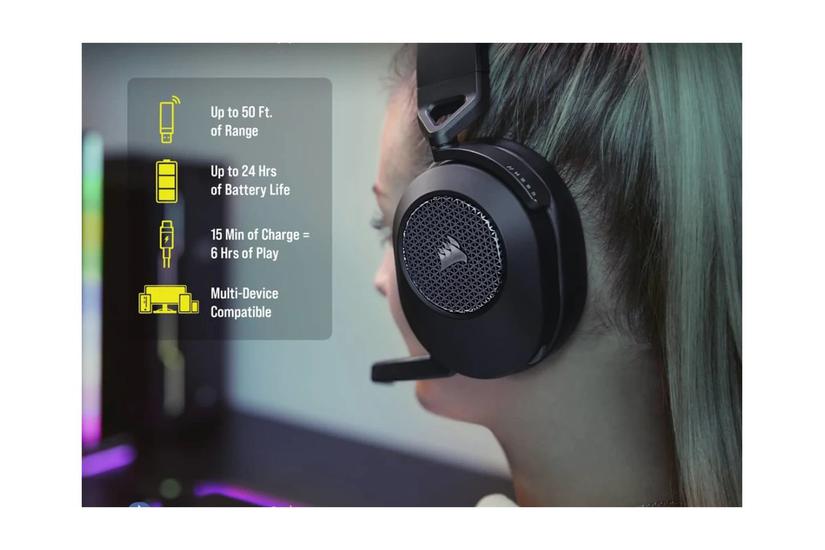 Corsair Gaming Hs65 - Corsair Hs65 Surround Trådløs - Sort - Headset