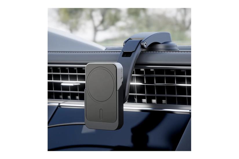 Alogic Matrix Trådløs Opladerholder Til Bil - Universel, Magnetisk, Med Luftudledning Og Dash-montering + Bilstrømsadapter - 15 Watt