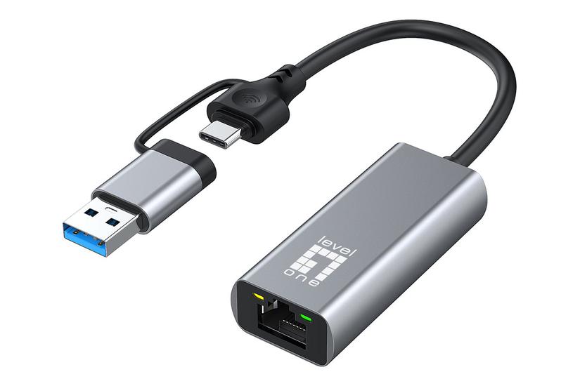 Levelone - Netværksadapter - Usb-c 3.2 Gen 1 / Usb-a 3.2 Gen 1 - 10m/100m/1g/2,5 Gigabit Ethernet