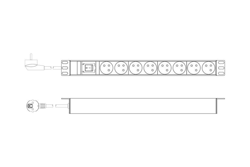 Digitus - Stikdåse - Aluminiumsprofil Og Kontakt - 4000 Watt