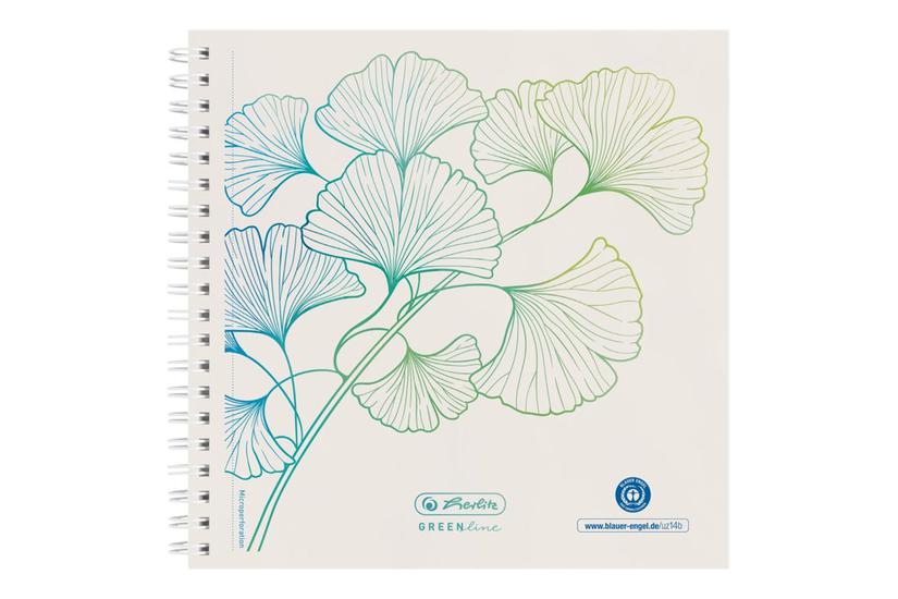 Herlitz Greenline - Pude - 148 X 148 Mm - 100 Ark - Ginkgo