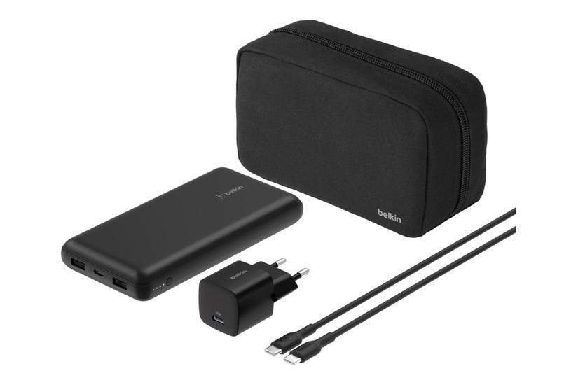 Belkin Boostcharge Powerbank - + Ac-strømadapter - 24 Pin Usb-c, 2 X Usb - Med Zippered Pouch Case