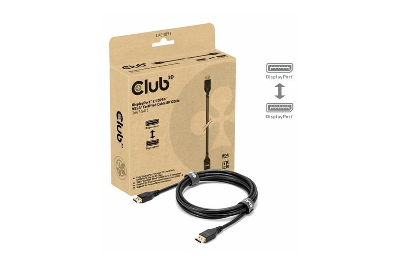 Club 3d - Displayport Kabel - Displayport Til Displayport - 3 M