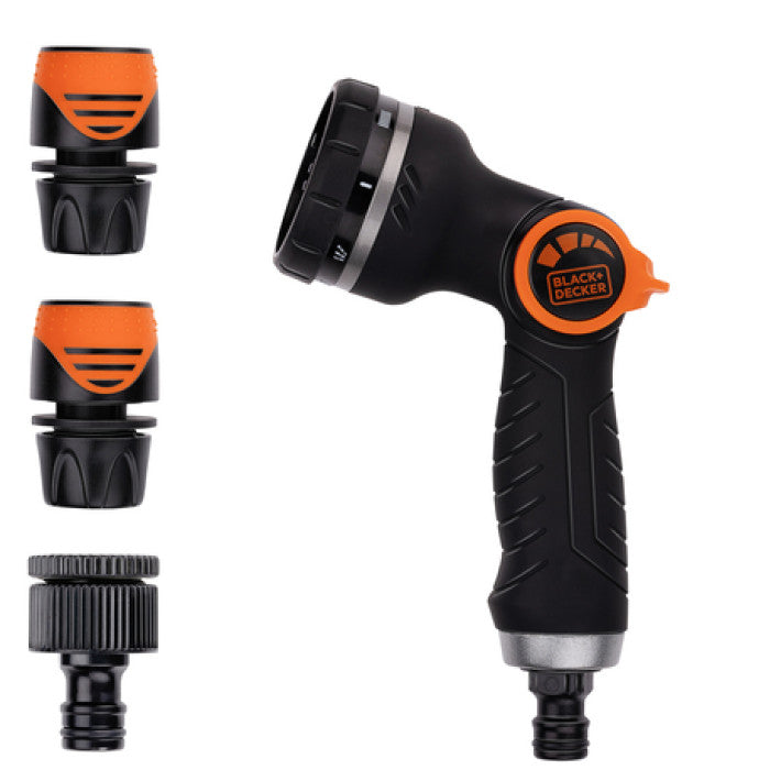 Black+decker Deluxe Vandingssæt Med Havebruser  8 Sprøjtemønstre