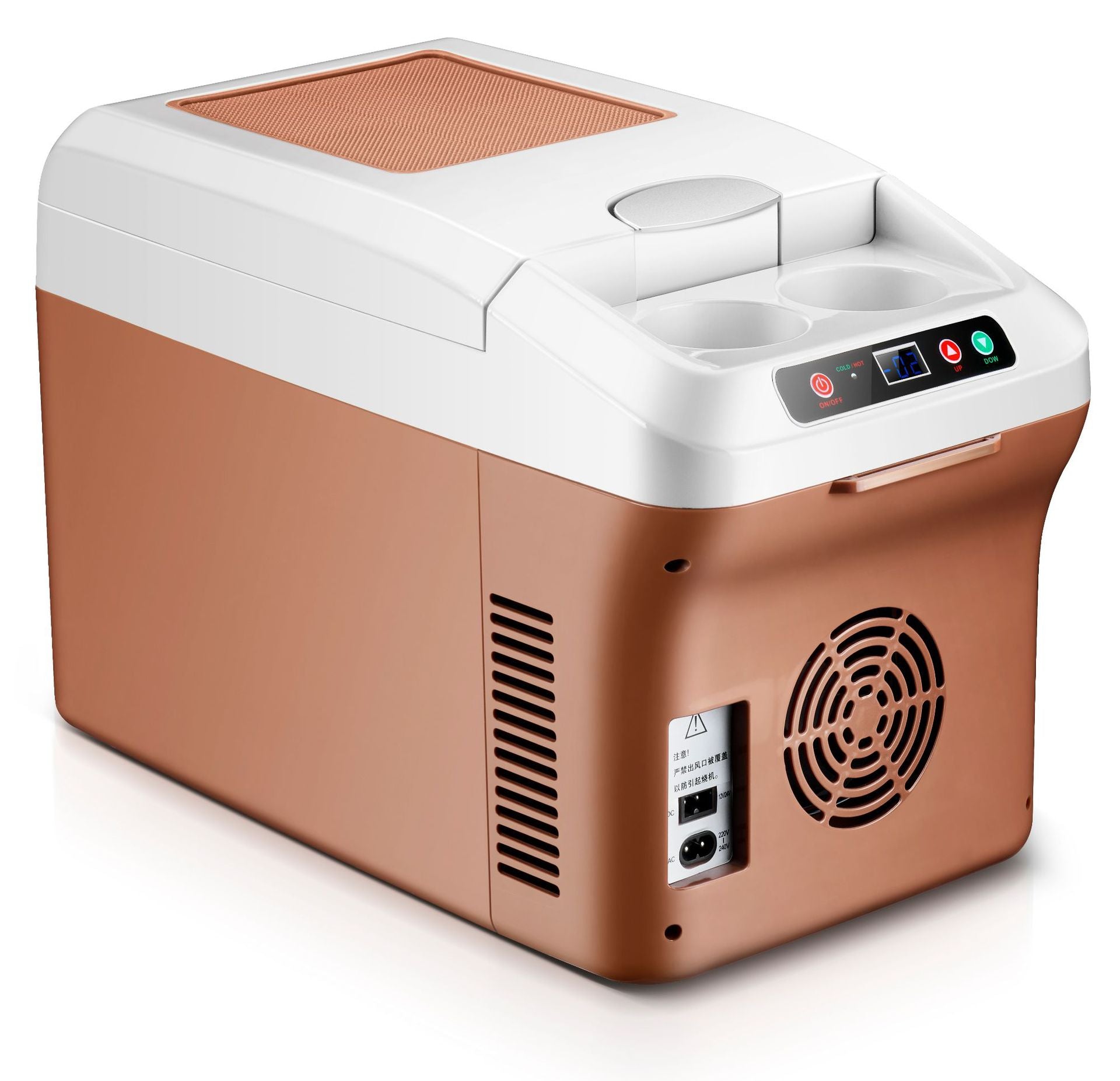 12l Bilkøleskab Med Varmefunktion  Til 12v & 24v  Brun