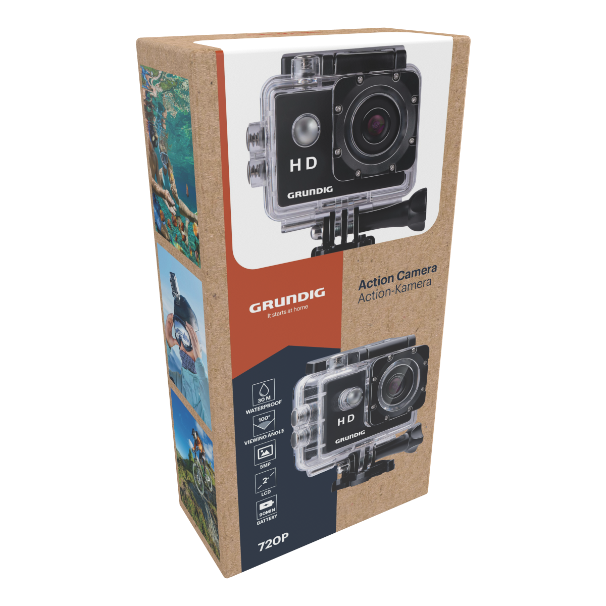 Grundig Actionkamera Med Vandtæt Etui  Perfekt Til Eventyr Og Undervandsoptagelser