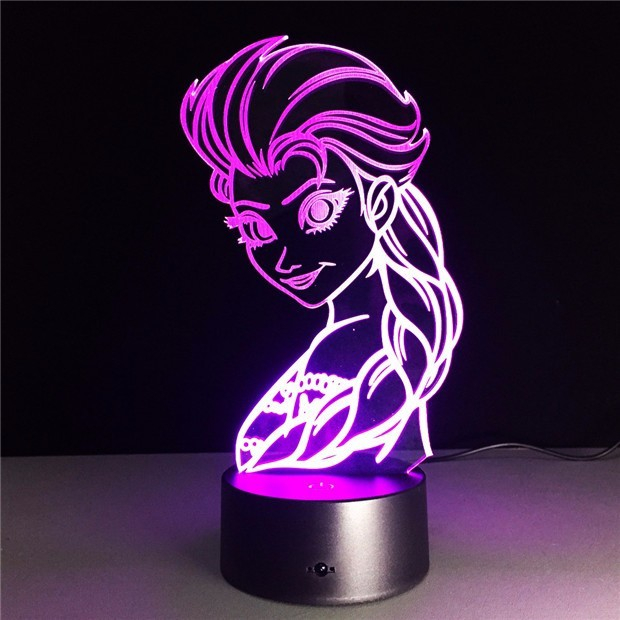 Elsa Fra Frozen 3d Lampe