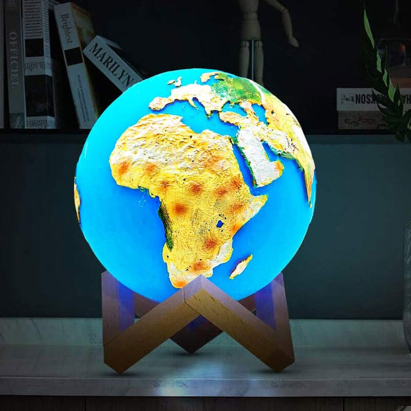 3d Jordklode Lampe Med Led-lys