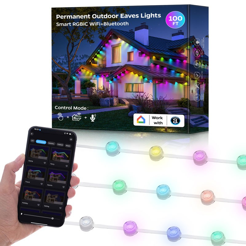 Permanent Udendørs Lyskæde - 30m