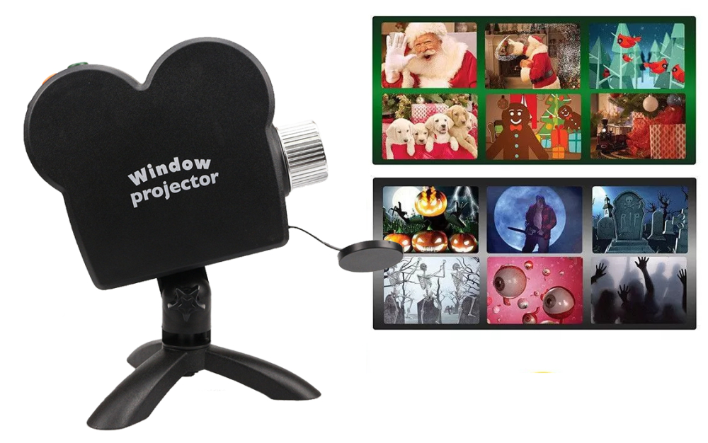 Jule  Mini  Projektor  Til  Vindue  -  Halloween  Og  Jul