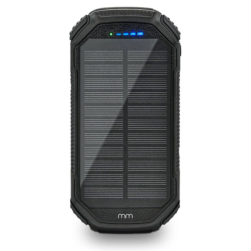 Qi Powerbank Med Solceller - 20.000 Mah