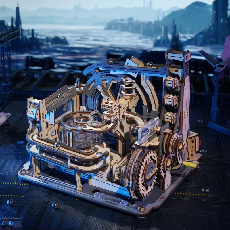 3d Kuglebane I Træ - Marble Spaceport Fra Rokrâ¢ (lgc01)