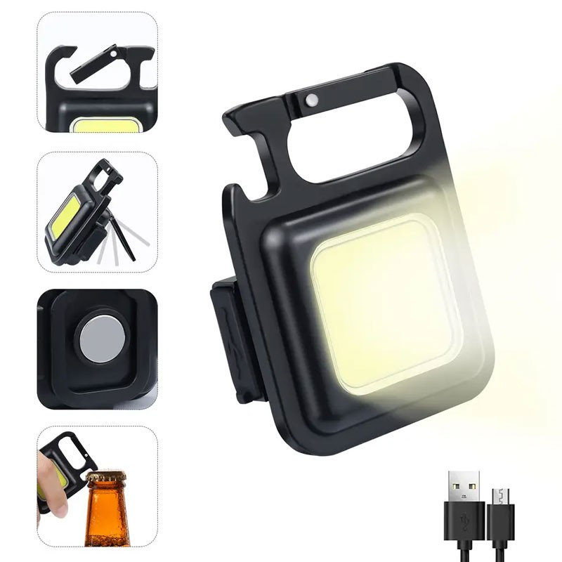 Kraftig Led Cob Multilygte Med Karabinhage