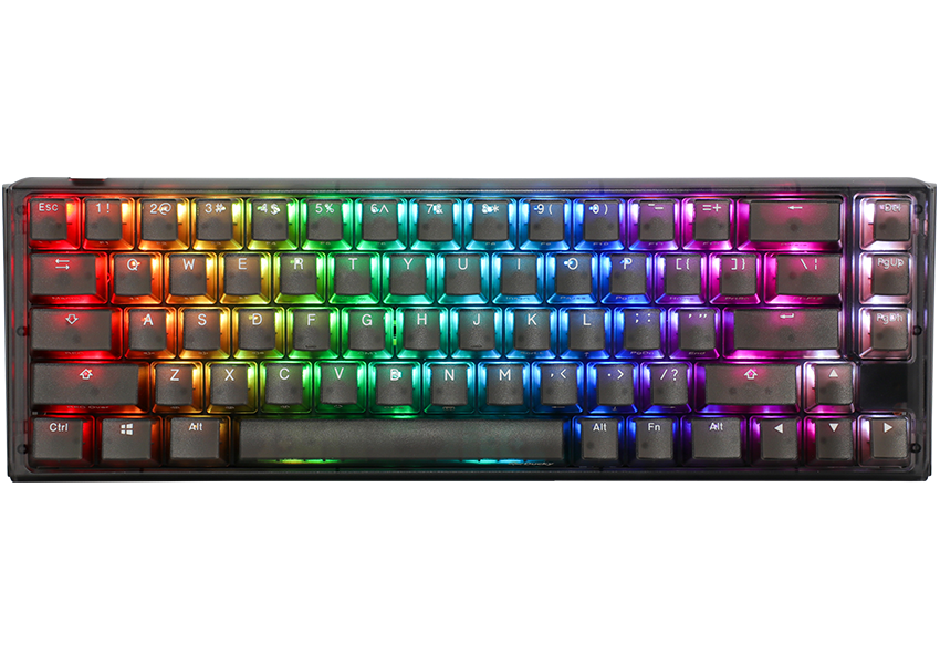 Ducky One 3 - Aura Black Nordic - Sf 65% - Kailh Box Jellyfish Switch Y - Rgb Tastatur - Geekd.dk