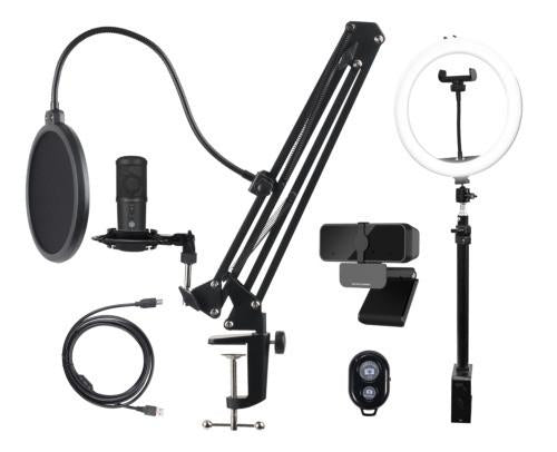 Streaming Kit, Microphone, Webcam, Ring Light - Geekd.dk