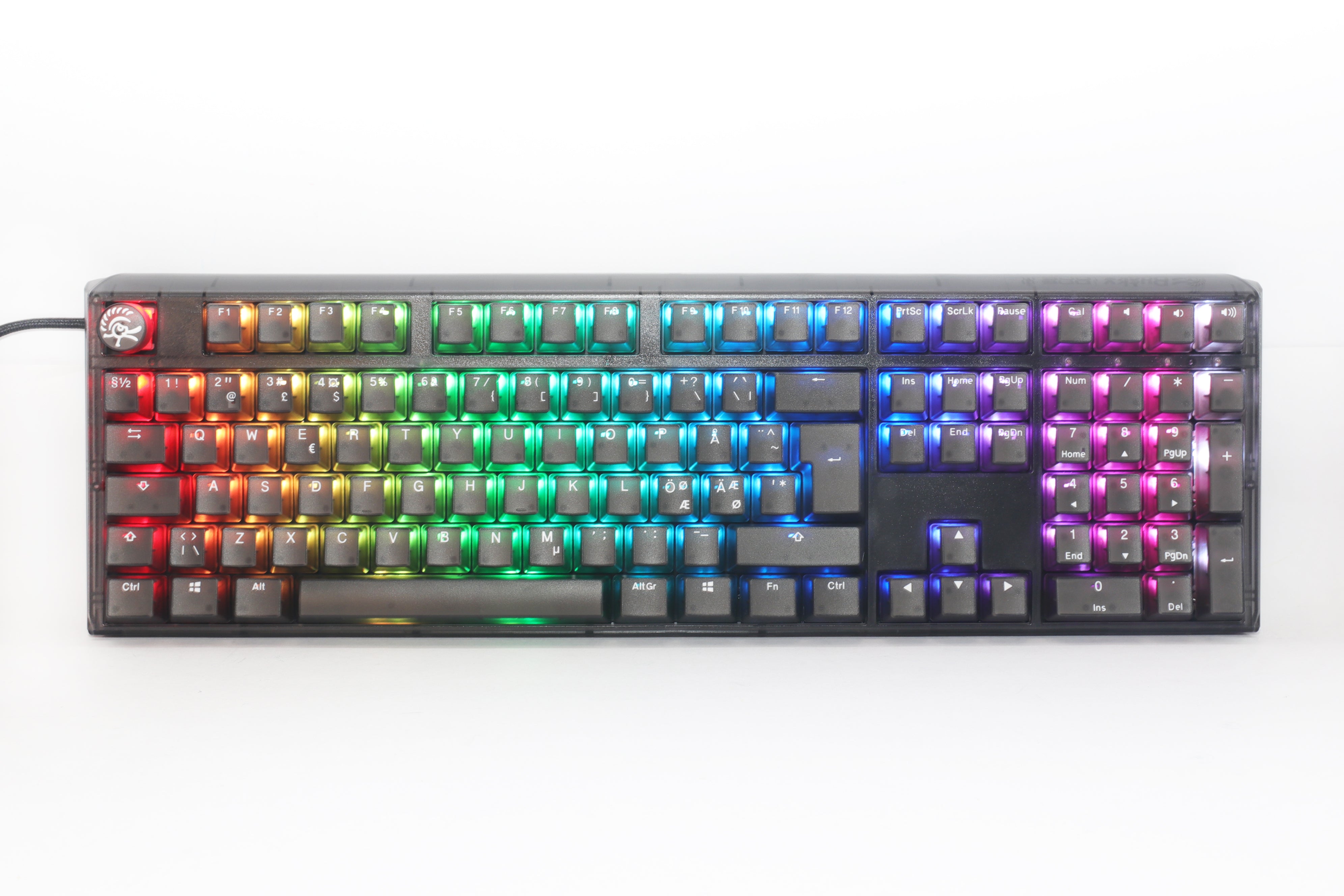Ducky One 3 - Aura Black Nordic - Tkl - Cherry Brown - Rgb Tastatur - Geekd.dk