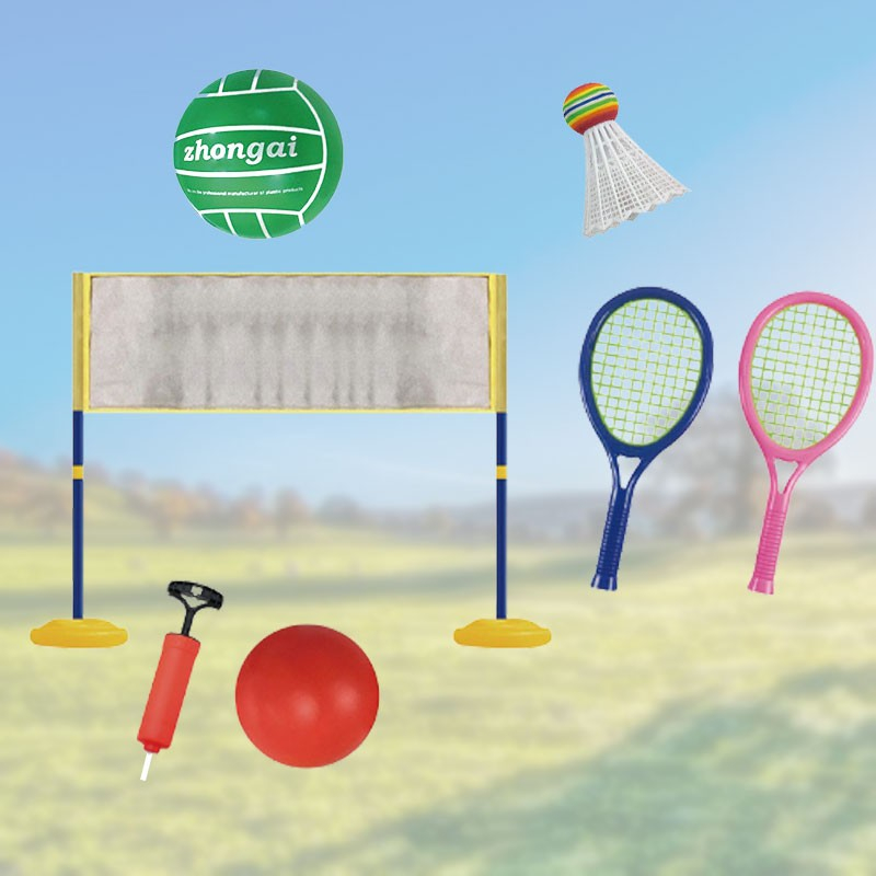 2-i-1 Sæt  -  Badminton Og Volleyball