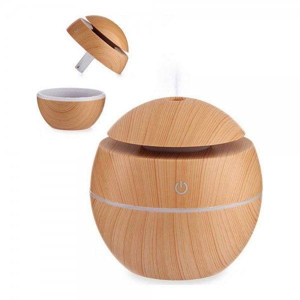 Aroma Diffuser I Træ Look Med Led Lys