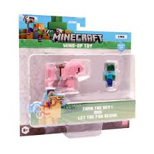 Minecraft S2 3d Wind-up Toy - Baby Zombie & Pig Legetøj - Geekd.dk