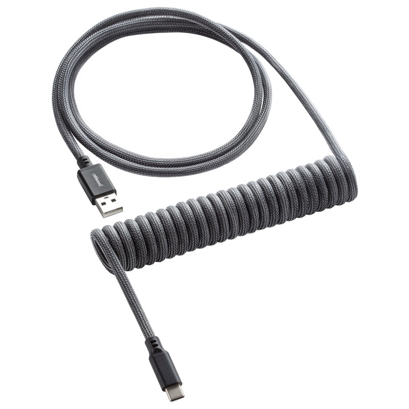 Cablemod Classic Coiled Keyboard Cable Usb A To Usb Type C, Carbon Grey - 150cm Usb Kabler - Geekd.dk