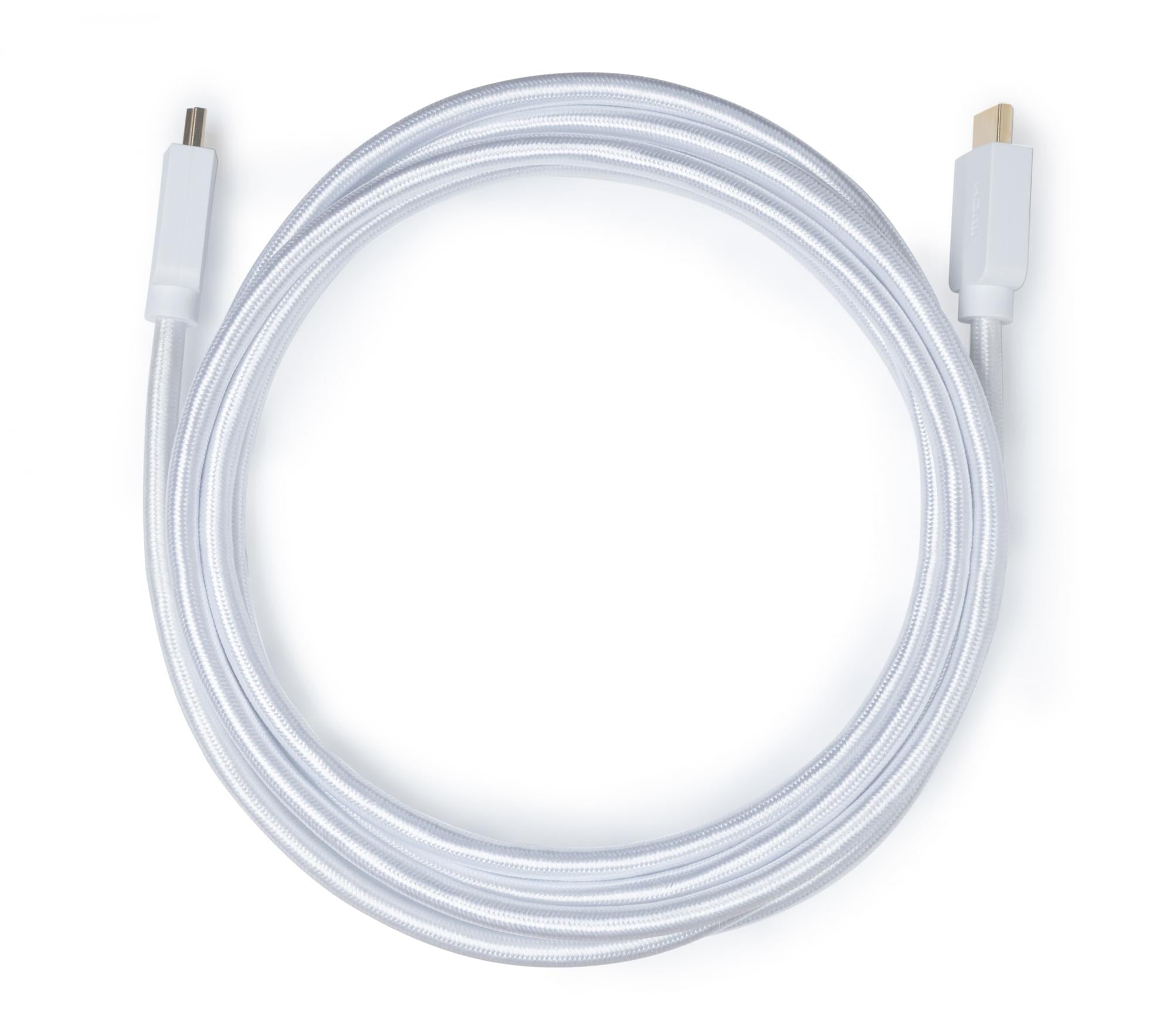 Nacon Hdmi Cable 2.1 Braided, 8k  -  3â¯m, White Videokabel - Geekd.dk
