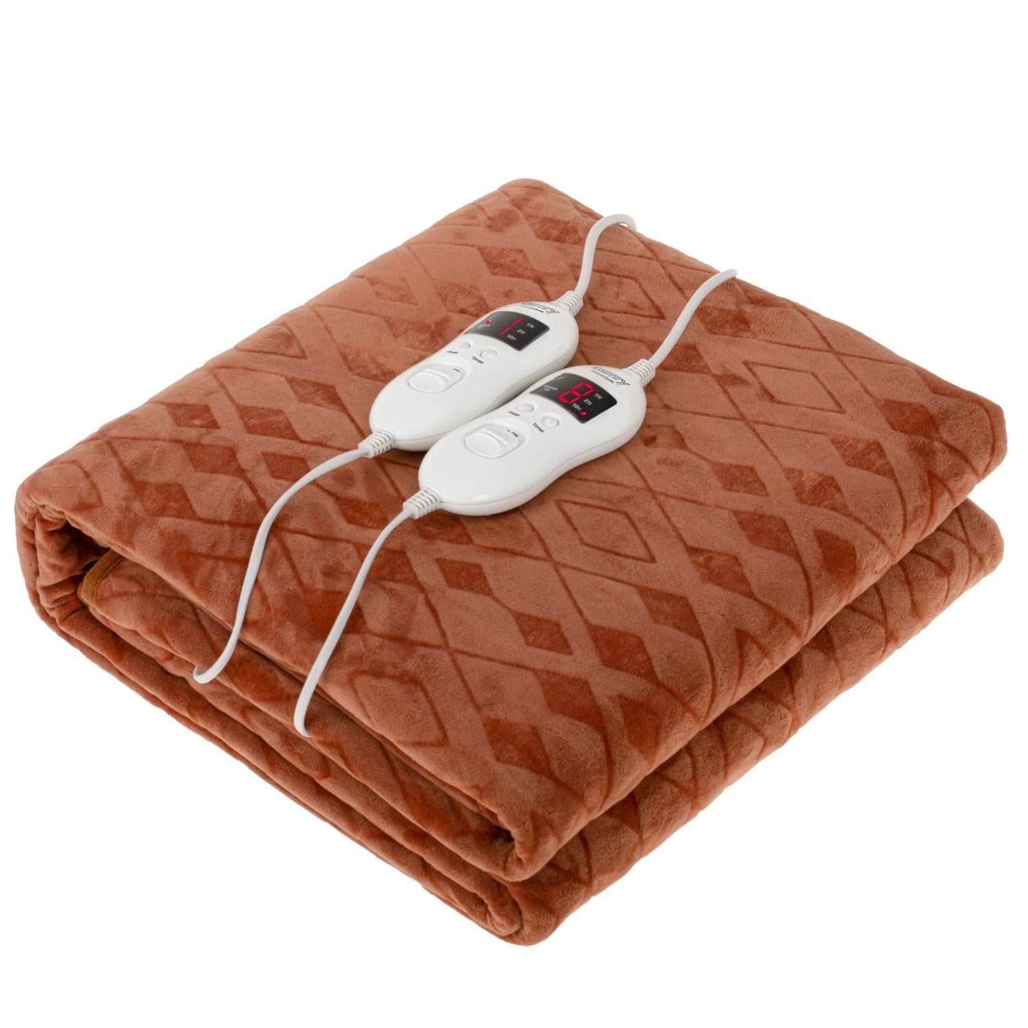 Varmetæppe 160 X 150 Cm Dobbelt, Med Timer  Superblødt Fleece & 8 Varmeindstillinger (2 X 60w)