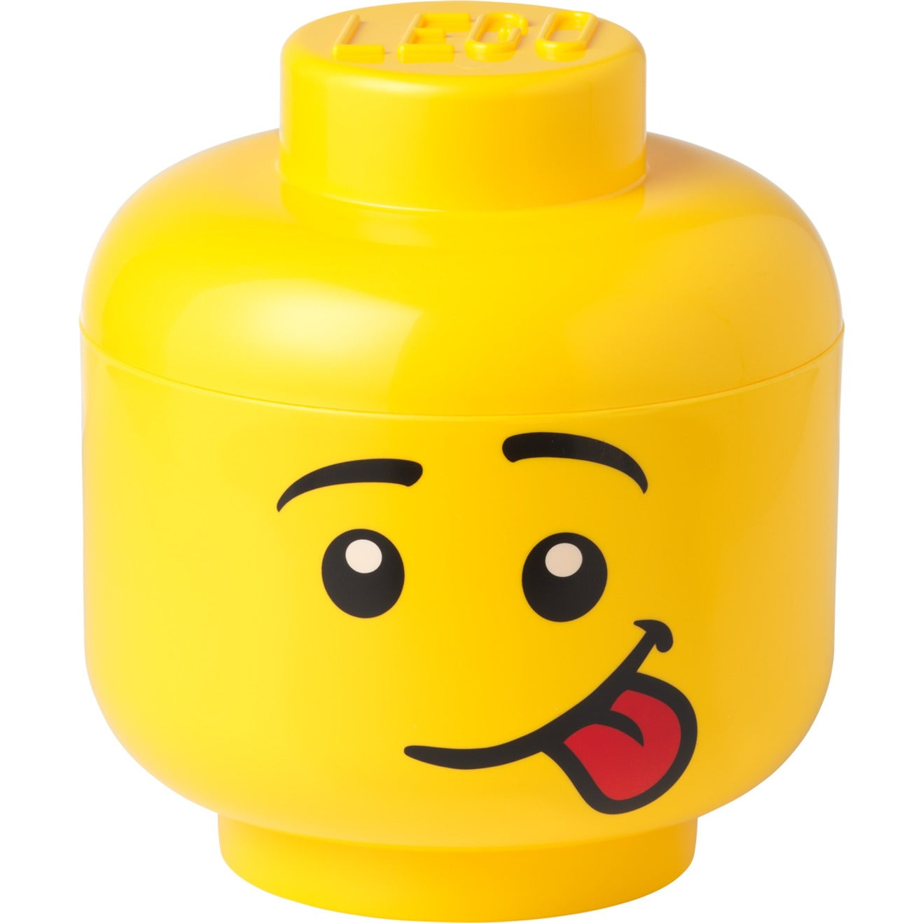Room Copenhagen Lego Storage Head "silly", Large, Storage Box (yellow) Opbevaringskasse - Geekd.dk
